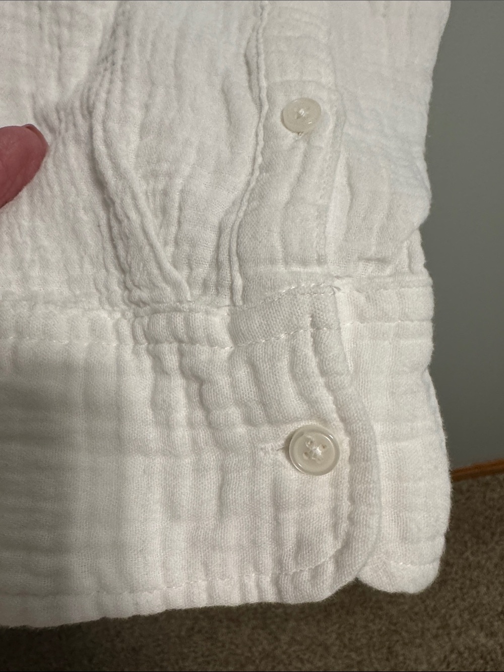 J. Crew White Textured Cotton Button-Down Shirt 18 - Picture 3 of 5